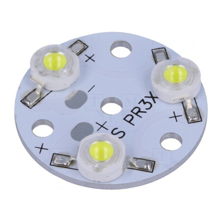 LED Albă 3,5W 300lm 12V 120° 3 Diode 31,5x31,5mm | Electronic-mag.ro | Componente Electronice