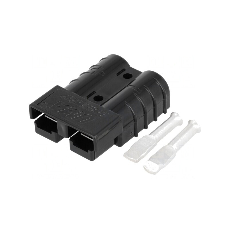 Mufă cablu-cablu hermafrodit 2 pini neagră | Electronic-mag.ro | Componente Electronice