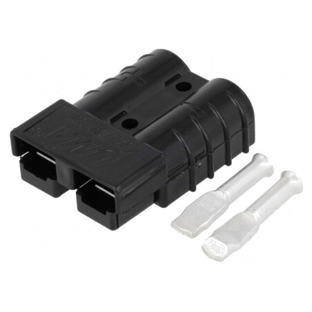 Mufă Cablu-Cablu Hermafrodit 2 PIN Crimpat Neagră | Electronic-mag.ro | Componente Electronice