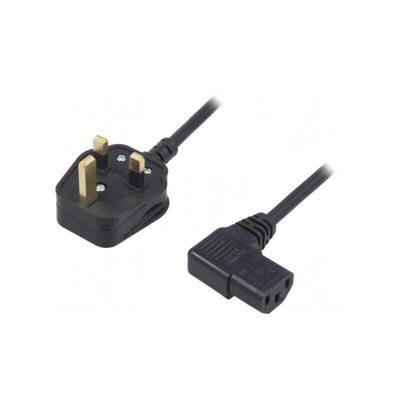 Cablu Alimentare 1.8m 3x0.75mm2 BS 1363 la IEC C13 90° PVC | Electronic-mag.ro | Componente Electronice
