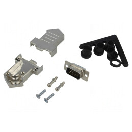 Conector D-Sub 15 Pin Mufă Tată Albă Kit Complet | Electronic-mag.ro | Componente Electronice