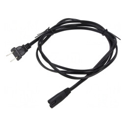 Cablu Alimentare 2x18AWG IEC C7 - NEMA 1-15 1.8m Negru | Electronic-mag.ro | Componente Electronice