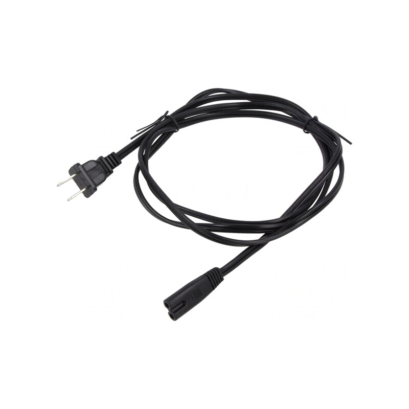 Cablu Alimentare 2x18AWG IEC C7 - NEMA 1-15 1.8m Negru | Electronic-mag.ro | Componente Electronice