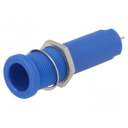 Soclu Banană 4mm 16A 6000V Albastru Pe Panou | Electronic-mag.ro | Componente Electronice