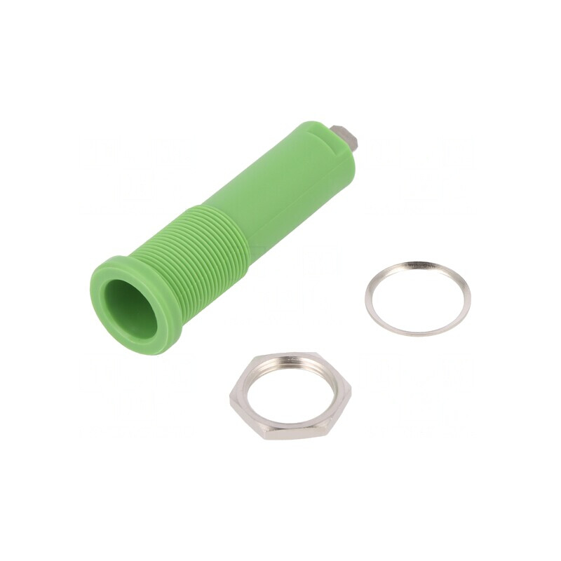 Soclu Banană 4mm Verde 16A 6000V | Electronic-mag.ro | Componente Electronice
