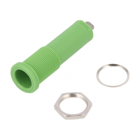 Soclu Banană 4mm Verde 16A 6000V | Electronic-mag.ro | Componente Electronice