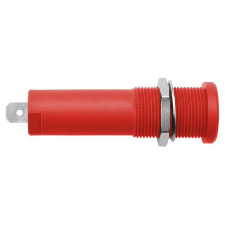 Soclu Banană 4mm Roșu 16A 6000V Panou | Electronic-mag.ro | Componente Electronice