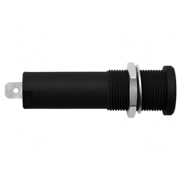 Soclu Banană 4mm Negru 16A 6000V pentru Panou | Electronic-mag.ro | Componente Electronice