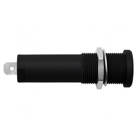 Soclu Banană 4mm Negru 16A 6000V pentru Panou | Electronic-mag.ro | Componente Electronice