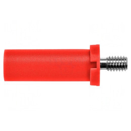 Mufă banană 4mm 32A roșie izolație 31mm nichelat | Electronic-mag.ro | Componente Electronice
