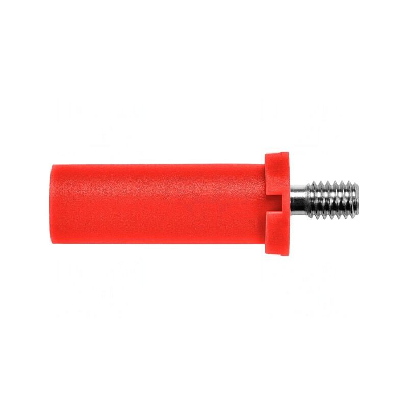 Mufă banană 4mm 32A roșie izolație 31mm nichelat | Electronic-mag.ro | Componente Electronice