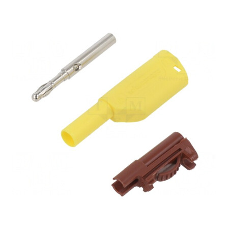 Mufă Banană 4mm 32A Galbenă cu Izolație 46mm | Electronic-mag.ro | Componente Electronice