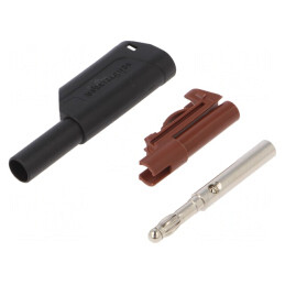 Mufă Banană 4mm 32A Neagră Izolație 46mm | Electronic-mag.ro | Componente Electronice