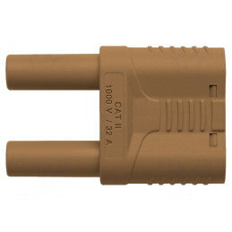 Punte stacabilă 4mm 32A maro cu izolație | Electronic-mag.ro | Componente Electronice
