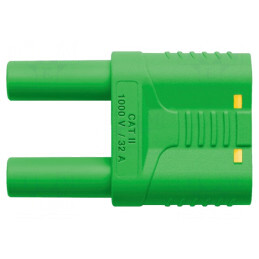 Punte stocabilă banană galben-verde 4mm 32A 1kVAC | Electronic-mag.ro | Componente Electronice