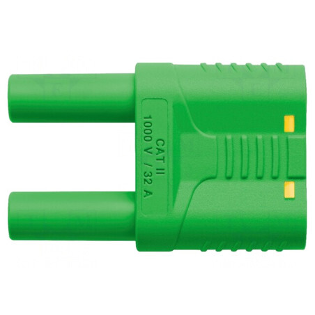 Punte stocabilă banană galben-verde 4mm 32A 1kVAC | Electronic-mag.ro | Componente Electronice