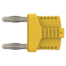 Conector Punte Stacabil 4mm Galben 12A 33VAC 70VDC | Electronic-mag.ro | Componente Electronice