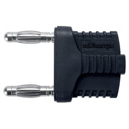 Conector banană 4mm negru nichelat 12A 33VAC 70VDC | Electronic-mag.ro | Componente Electronice
