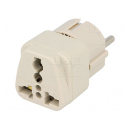 Adaptor Priză Alb Uni-Schuko 250V 10A | Electronic-mag.ro | Componente Electronice