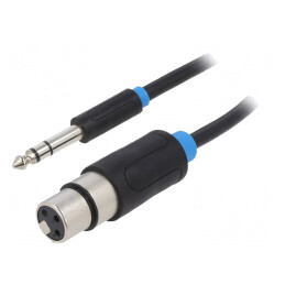 Cablu Audio Jack 6,3mm la XLR Feminin 3m Negru | Electronic-mag.ro | Componente Electronice