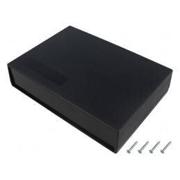 Carcasă ABS Neagră cu Panou 190x136x42 mm | Electronic-mag.ro | Componente Electronice
