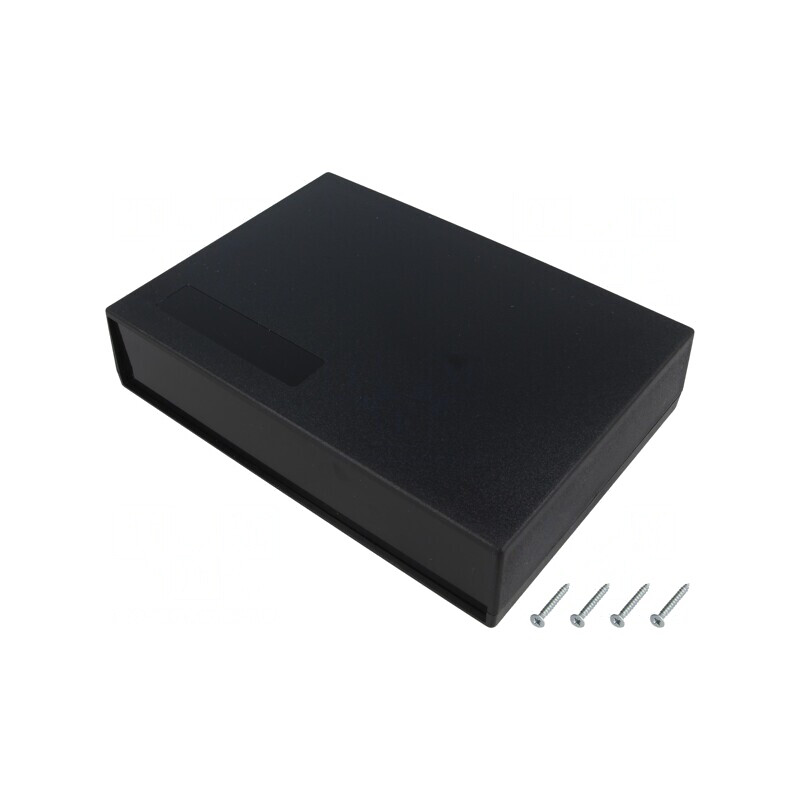 Carcasă ABS Neagră cu Panou 190x136x42 mm | Electronic-mag.ro | Componente Electronice
