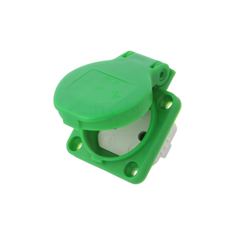 Conector de Alimentare AC 2P PE 250V 16A Verde | Electronic-mag.ro | Componente Electronice