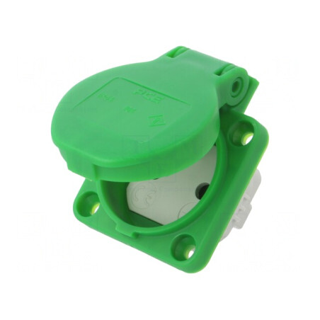 Conector de Alimentare AC 2P PE 250V 16A Verde | Electronic-mag.ro | Componente Electronice