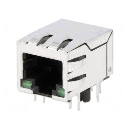 Soclu RJ45 8p8c Ecranat cu LED | Electronic-mag.ro | Componente Electronice
