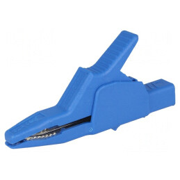 Bornă crocodil albastră 34A 30mm | Electronic-mag.ro | Componente Electronice
