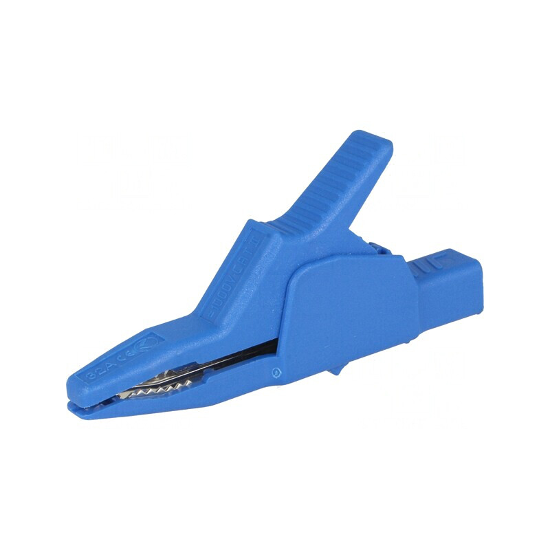 Bornă crocodil albastră 34A 30mm | Electronic-mag.ro | Componente Electronice