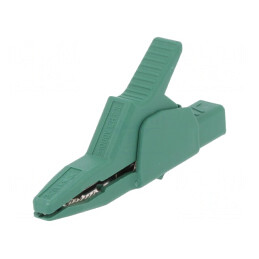 Bornă crocodil verde 34A 300V 30mm