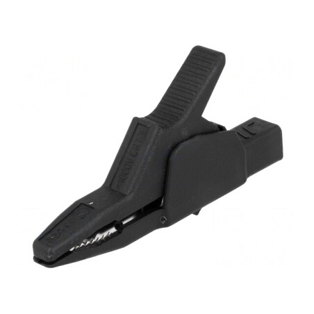 Bornă Crocodil Neagră 34A 300V 30mm | Electronic-mag.ro | Componente Electronice