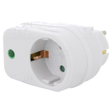Prelungitor Alb 1 Priză 230V 16A | Electronic-mag.ro | Componente Electronice