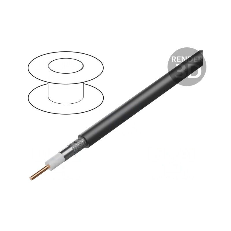 Cablu coaxial RG6 100m negru | Electronic-mag.ro | Componente Electronice