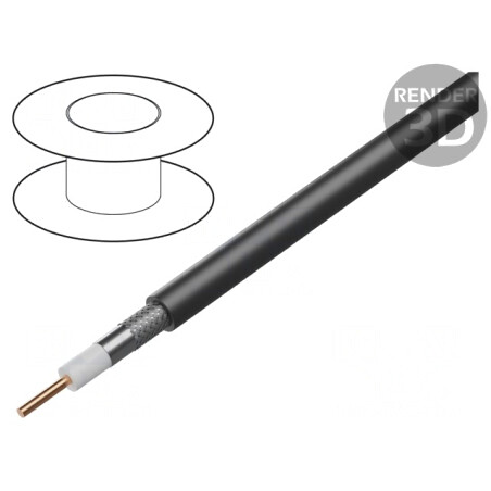 Cablu coaxial RG6 100m negru | Electronic-mag.ro | Componente Electronice