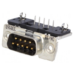 Conector D-Sub 9-Pin Soclu Tată Unghi 90° THT UNC 4-40 | Electronic-mag.ro | Componente Electronice