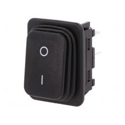 Comutator Basculant DPST ON/OFF 20A 250V Negru IP65 | Electronic-mag.ro | Componente Electronice