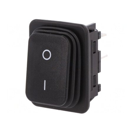 Comutator Basculant DPST ON/OFF 20A 250V Negru IP65 | Electronic-mag.ro | Componente Electronice