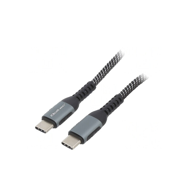 Cablu USB C 2.0, 1m, Negru-Alb, 100W | Electronic-mag.ro | Componente Electronice