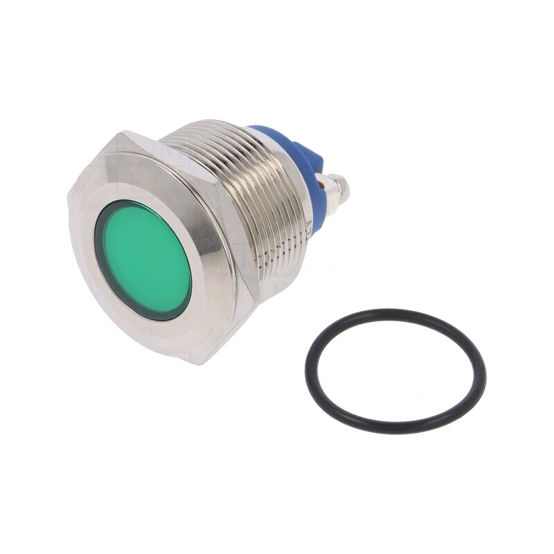 Lampă LED verde 12V Ø22mm cu șurub | Electronic-mag.ro | Componente Electronice