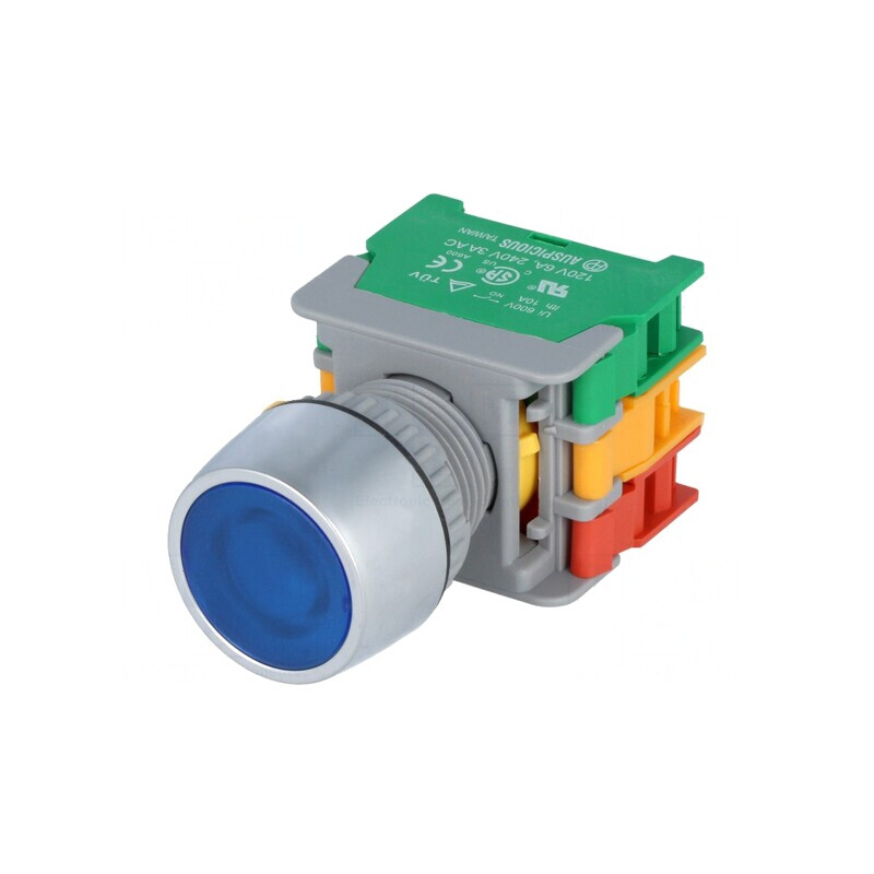 Comutator Apăsare 22mm 1 NC NO | Electronic-mag.ro | Componente Electronice