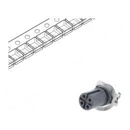 Soclu M12 4-PIN mamă pentru PCB DeviceNet CANopen | Electronic-mag.ro | Componente Electronice