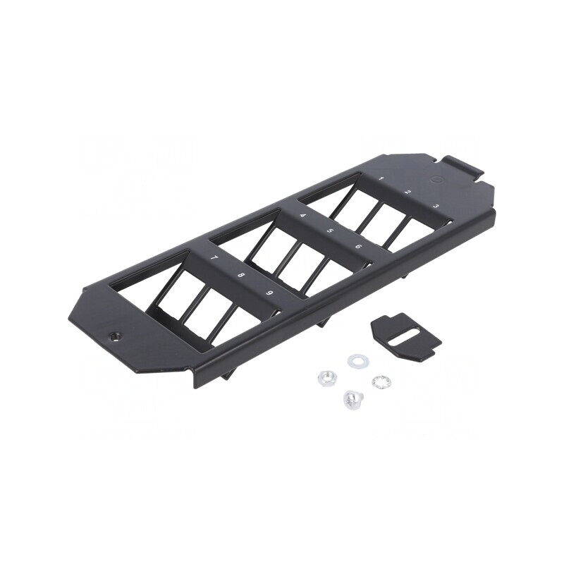 Adaptor de montare Keystone 9 porturi negru | Electronic-mag.ro | Componente Electronice