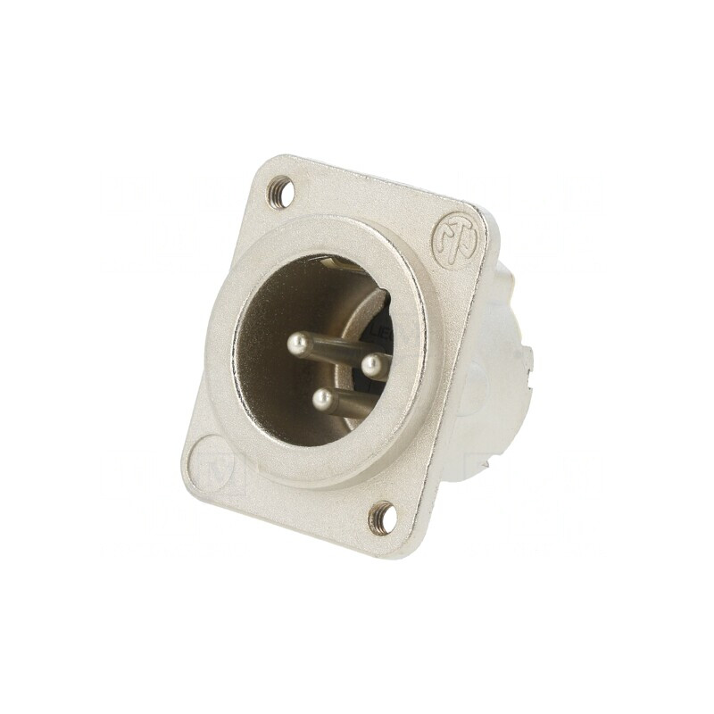 Soclu XLR 3 PIN Argint 16A 19x24mm | Electronic-mag.ro | Componente Electronice