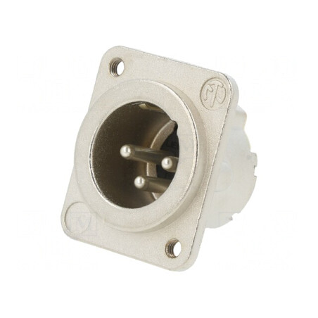 Soclu XLR 3 PIN Argint 16A 19x24mm | Electronic-mag.ro | Componente Electronice