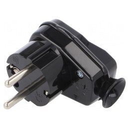 Conector Alimentare AC Tată 2P PE 250VAC 16A Negru | Electronic-mag.ro | Componente Electronice