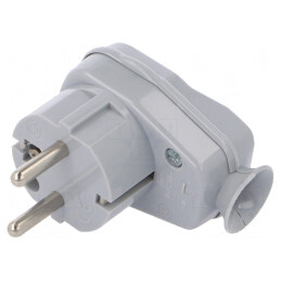 Conector Alimentare AC 250VAC 16A Gri 3 PIN 2P PE | Electronic-mag.ro | Componente Electronice