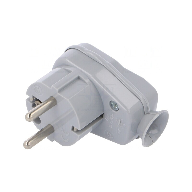 Conector Alimentare AC 250VAC 16A Gri 3 PIN 2P PE | Electronic-mag.ro | Componente Electronice