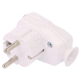Conector de alimentare AC 2P+PE 250V 16A Alb | Electronic-mag.ro | Componente Electronice